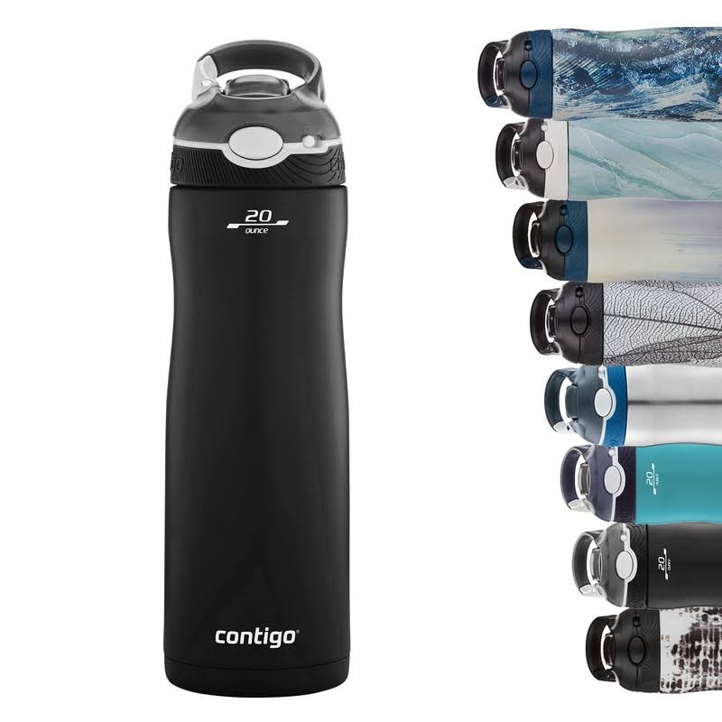 Contigo Ashland Chill Water Bottle with Straw, Keeps Drinks Cool for 24 H, Insulated Stainless Steel Drinking Bottle, Leak-Proof Thermal Bottle, Spor