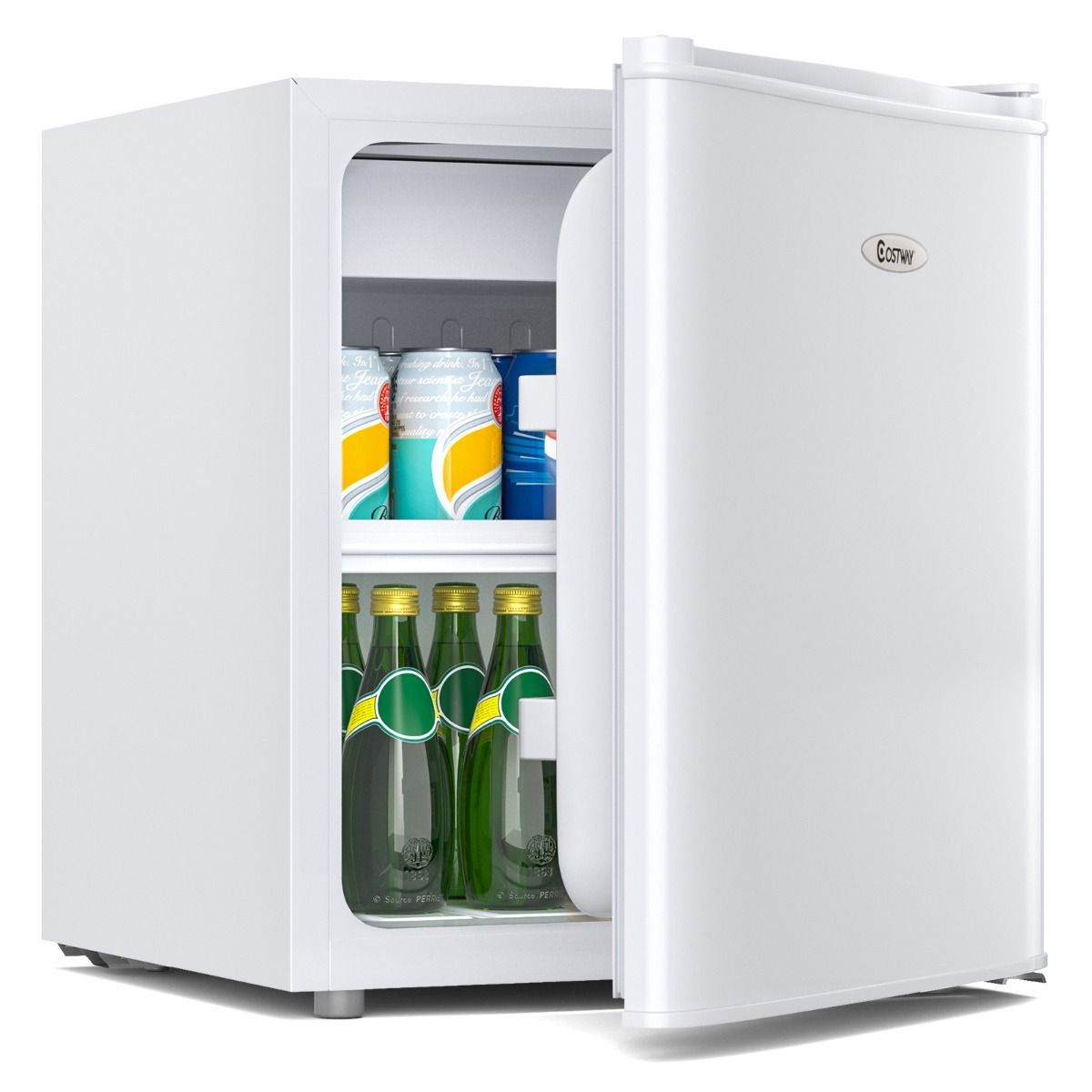 Mini Rfrigrateur 48L,2 niveaux et porte-bouteille,bac lgumes,Silencieux 230V,46 x 44 x 49 cm,Blanc -