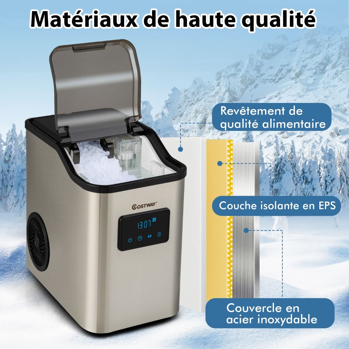 Machine Glaons 24kg en 24h Panneau de Contr么le Tactile LED -