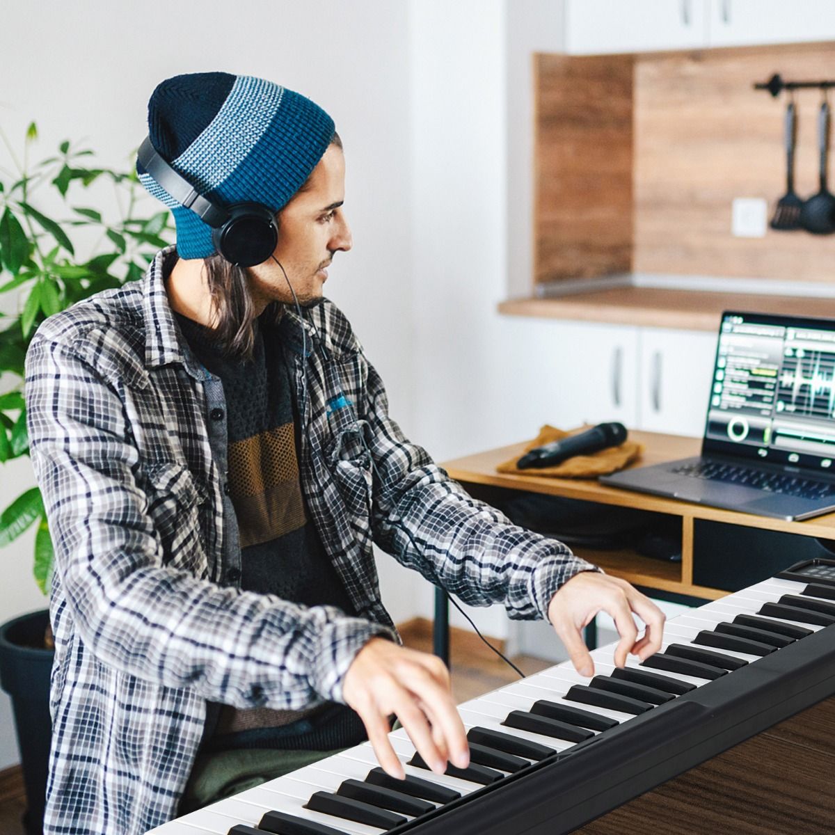 Piano Numrique Pliable 88 Touches avec Fonction Bluetooth MIDI Clavier lectronique Portable avec Pdale de Sustain Sac de Transport -