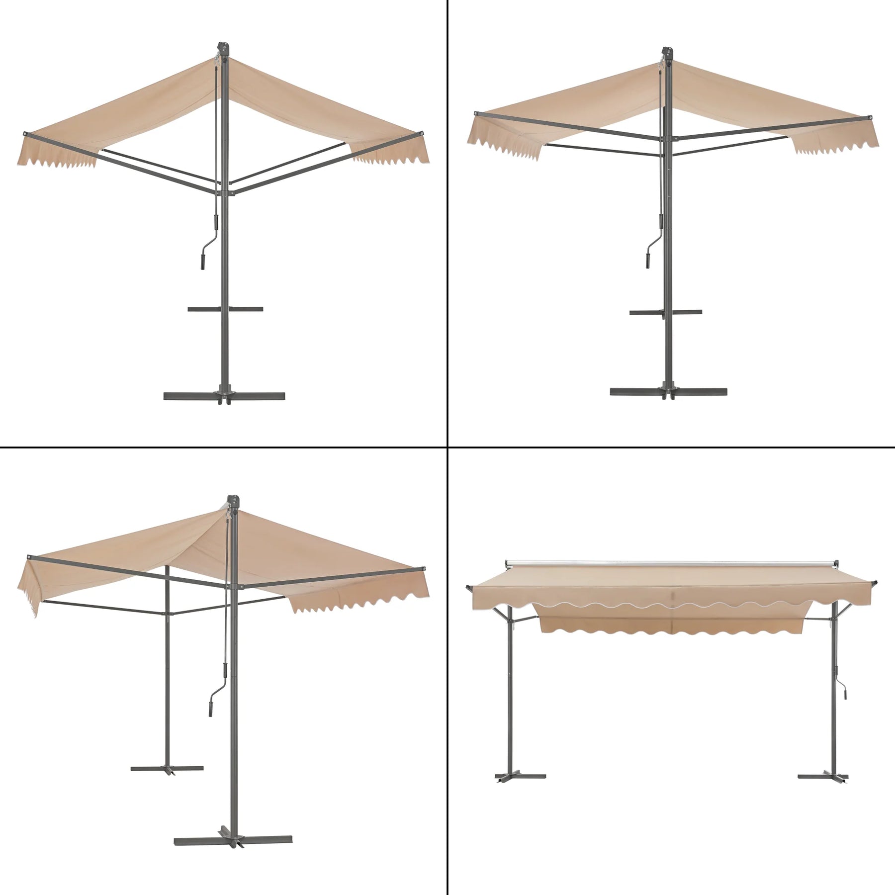 Store banne autoportant double pente 400 x 300 x 260 cm sable 03_0008295 -