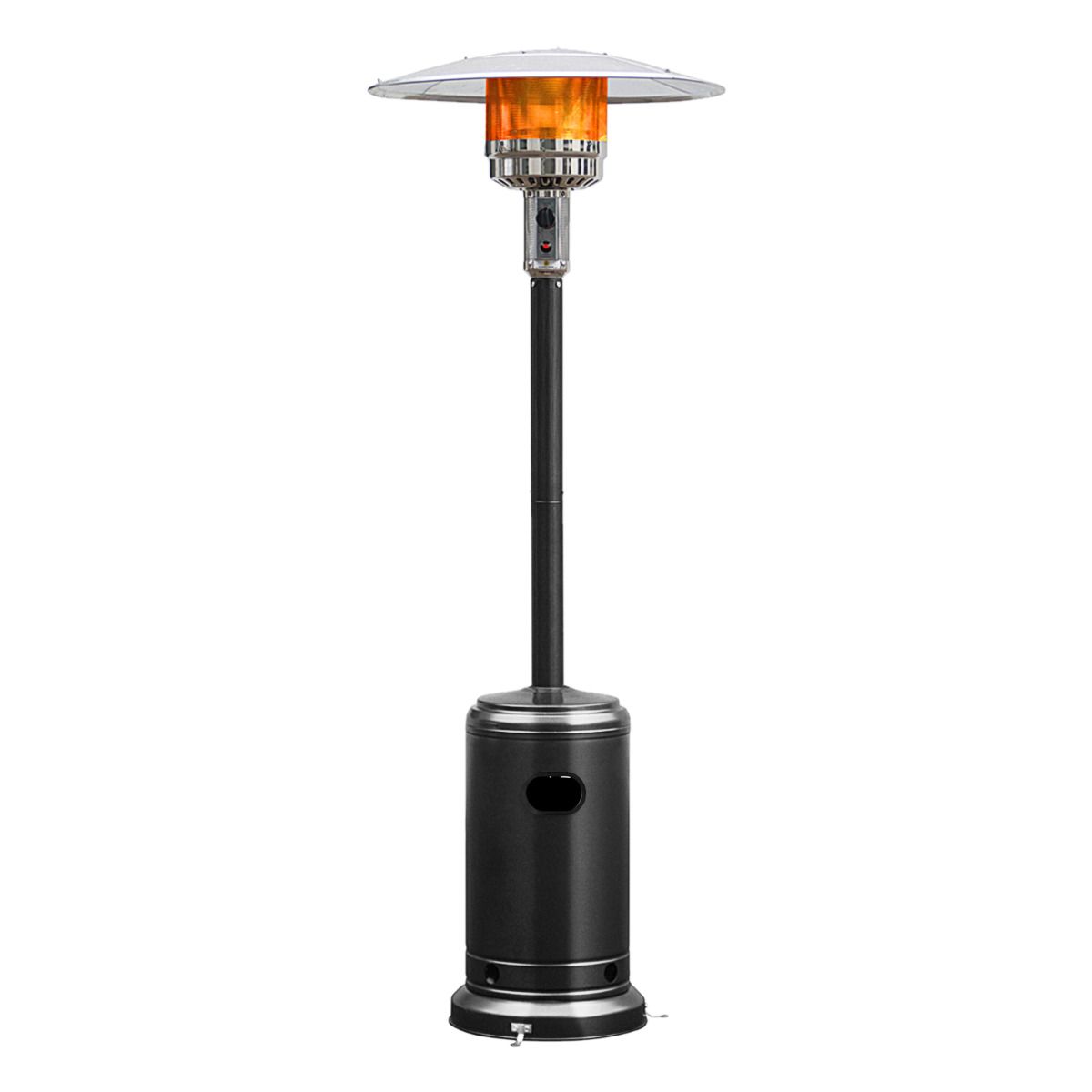 Parasol Chauffage Extrieur Gaz 13KW Rflecteur 82cm avec Dispositif de Anti-basculement Tube 2 Roues Fluide 220cm Noir -