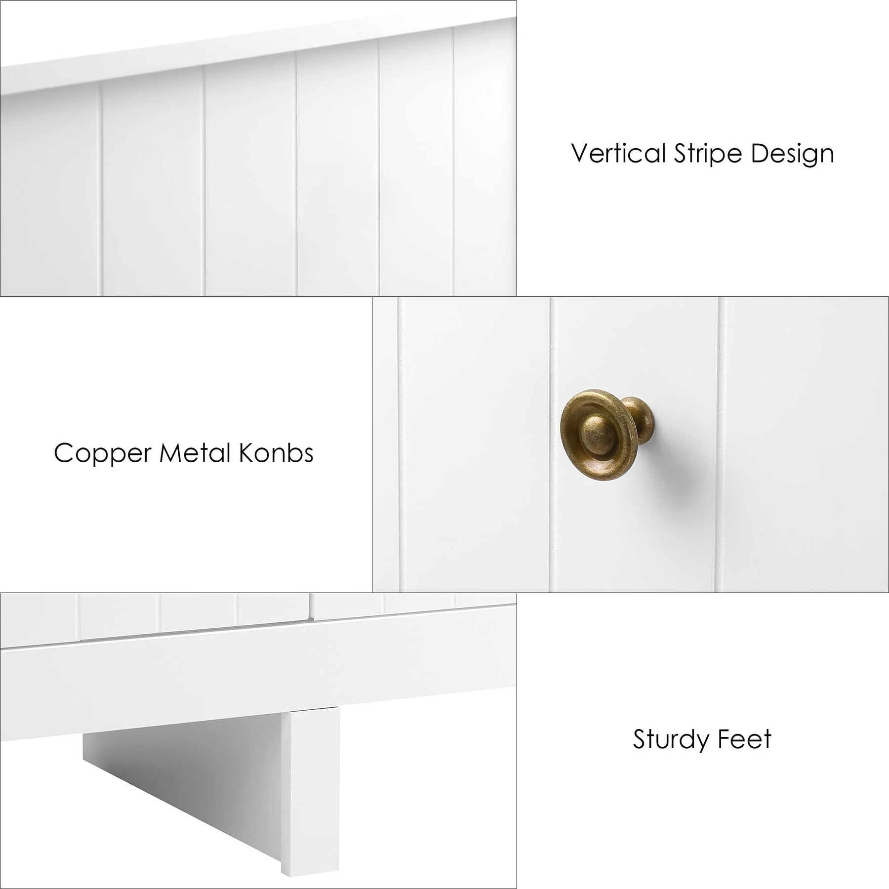 Homfa 6 Drawer Double White Dresser for Bedroom, Modern Wood Dresser Storage Cabinet for Living Room