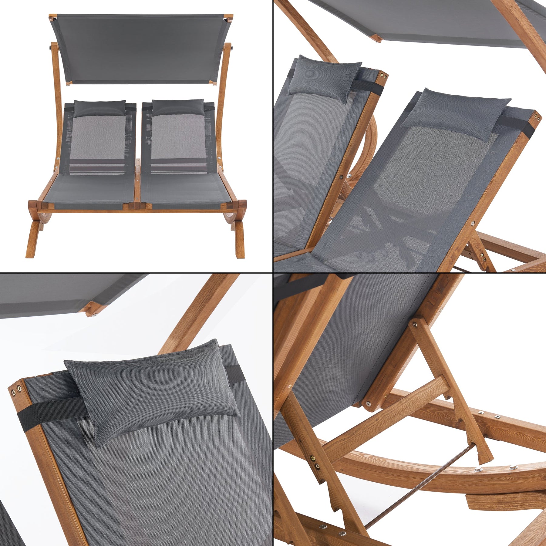 Transat bain de soleil double couchage en textile et mlze 197 x 156 x 144 cm 03_0006419 -
