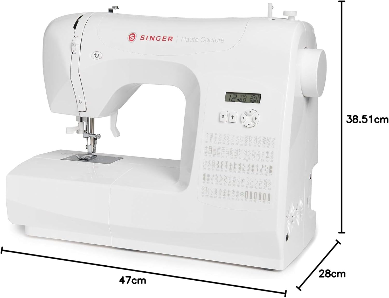 Haute Couture F527C Machine coudre lectronique Professionnelle,80 points,utilitaires,lastiques,dcoratifs,Facile pour Dbutants Electrique Portable,Maison