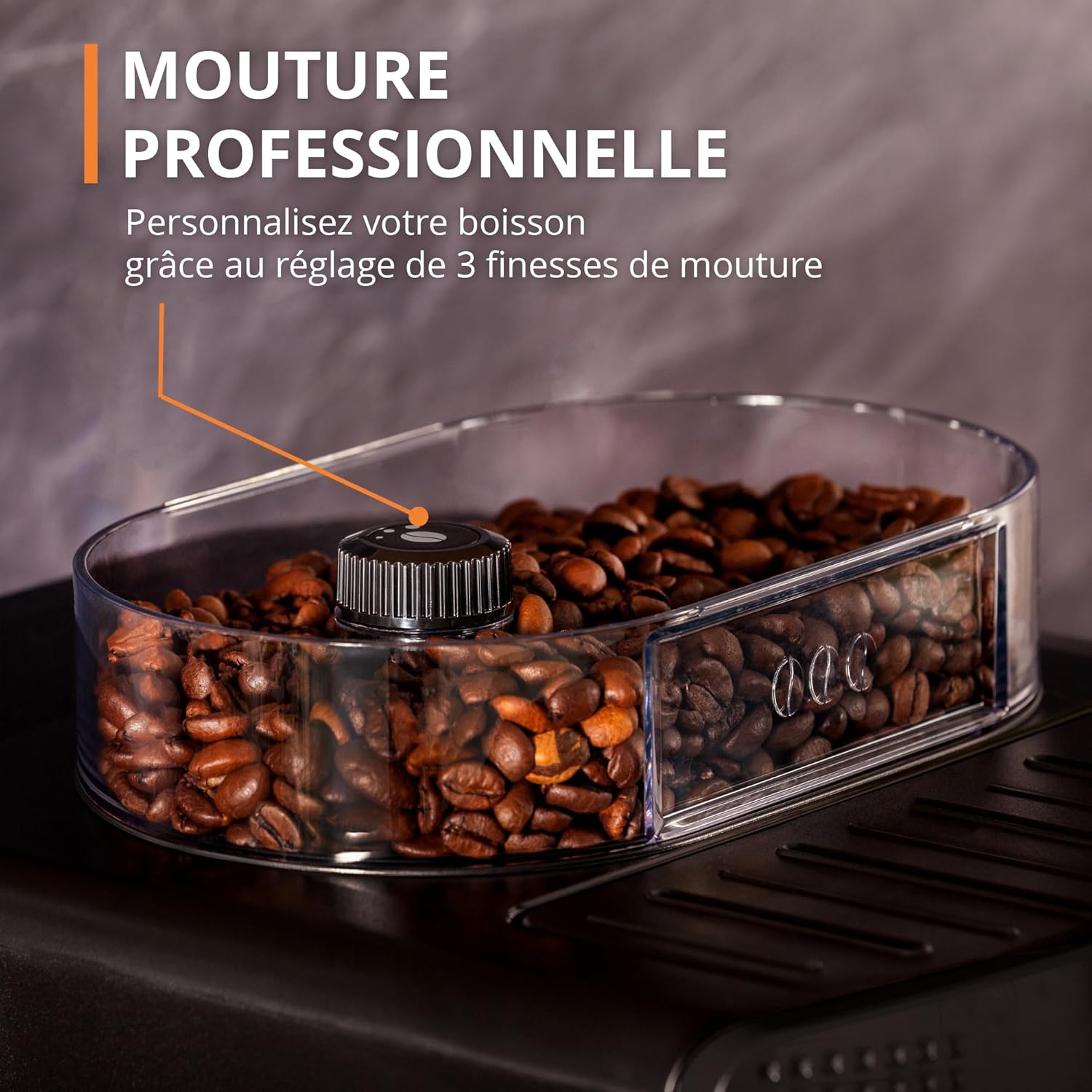 Machine caf grain,1,7 L,2 tasses en simultan,Nettoyage automatique,Buse vapeur pour Cappuccino,Cafetire espresso,Essential noire YY8125FD,Noir -