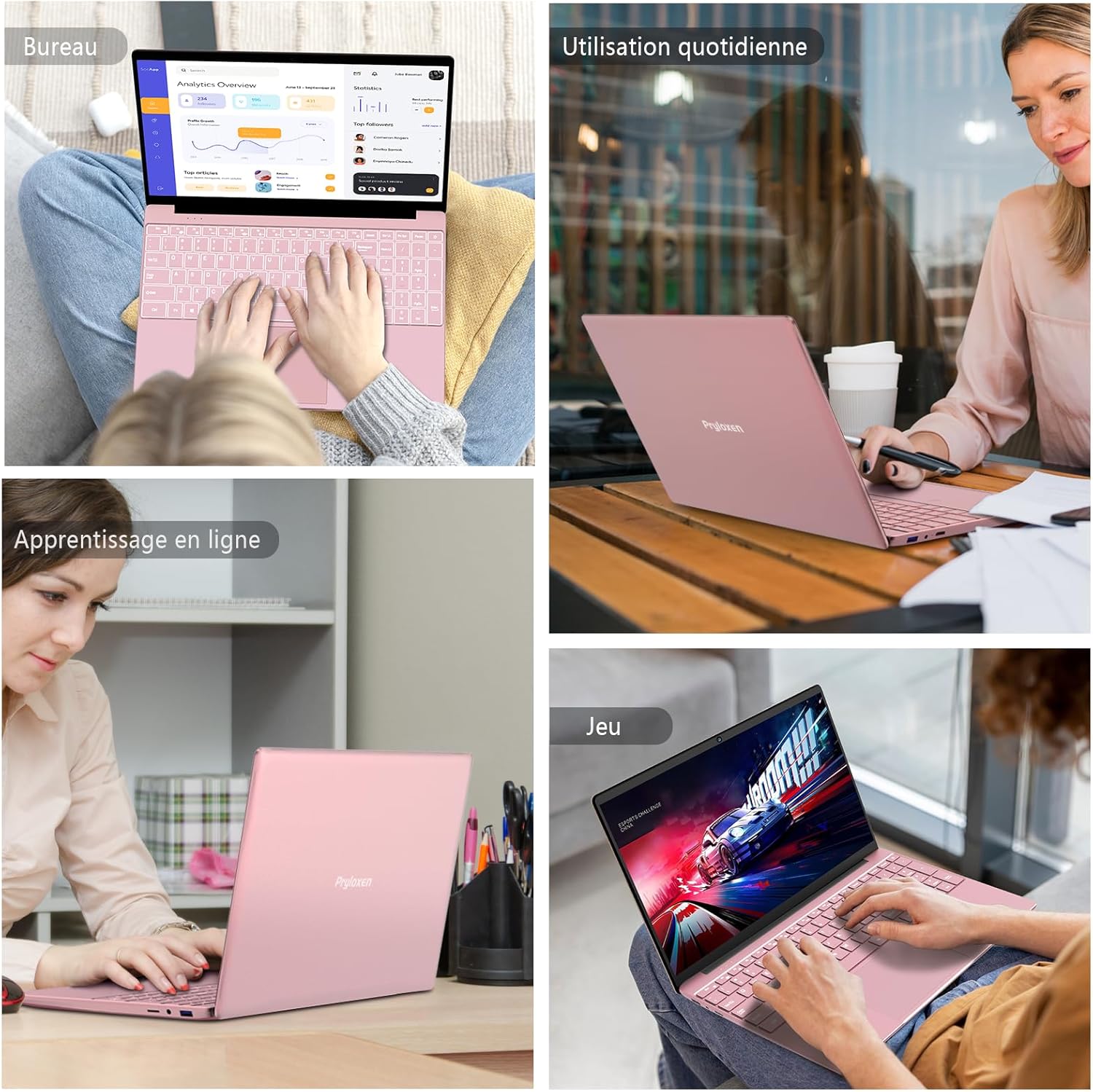 Pryloxen Ordinateur Portable Ultra-Fin 15 6" FHD IPS - Processeur Celeron N150 3 4 GHz 32 Go DDR4/1 to SSD Clavier Rétroéclairé Wi-FI 5G & Batterie 8000 mAh (360 × 275 × 18 mm 1 679 kg)