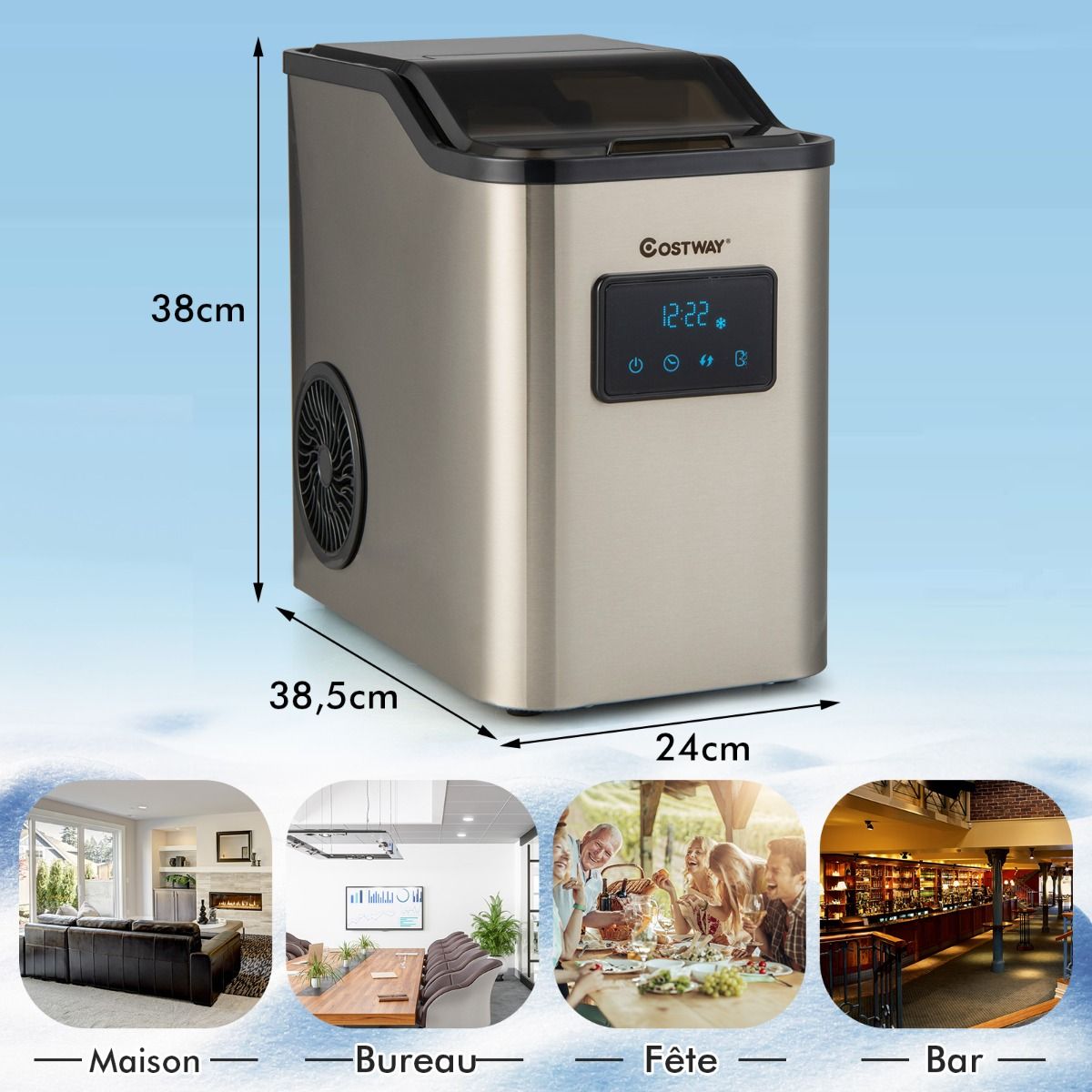 Machine Glaons 24kg en 24h Panneau de Contr么le Tactile LED -