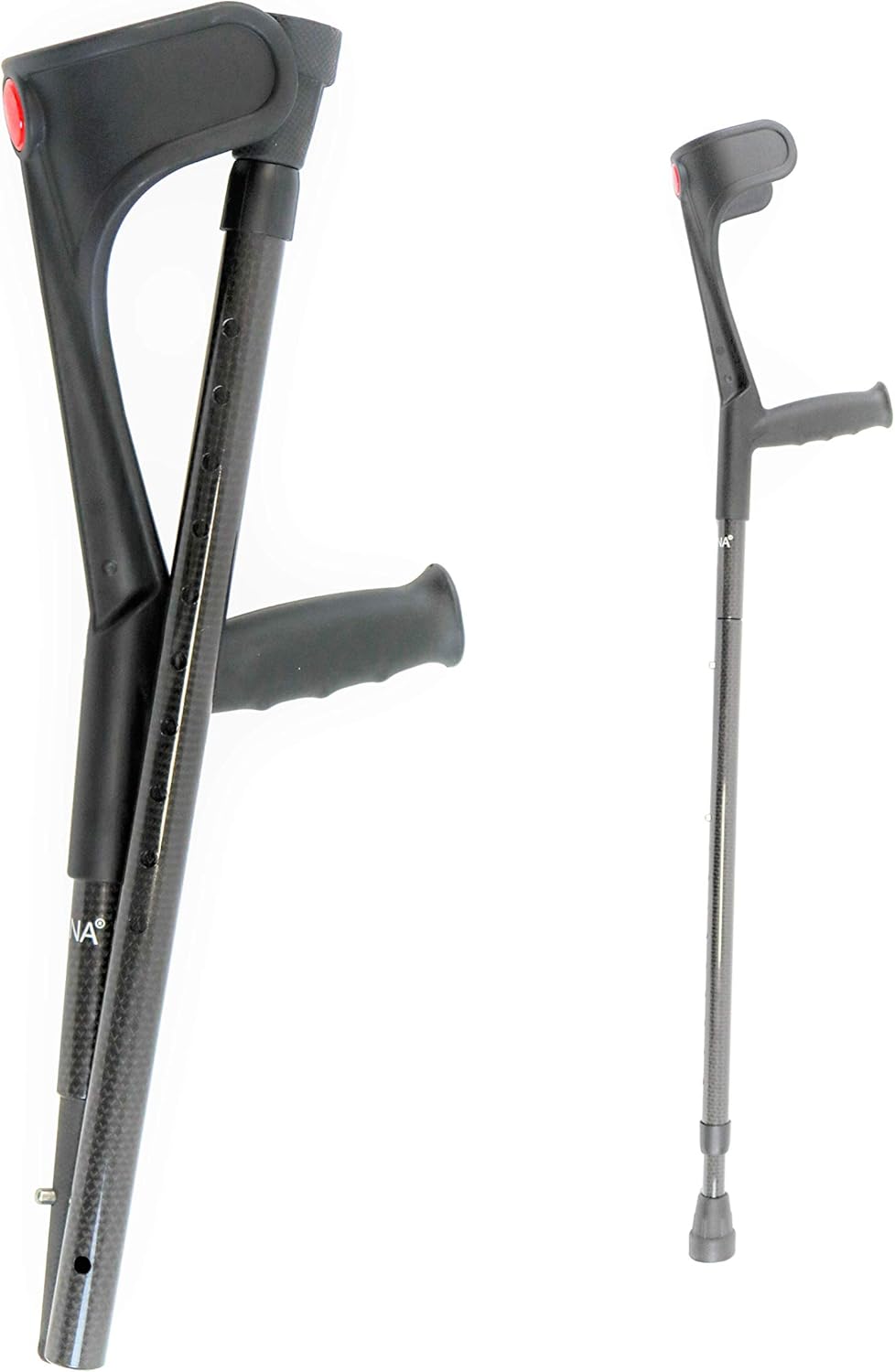 KMINA - Béquilles Pliantes Carbone (x2 Unités), Canne Anglaise, Médicales Adultes, Fibre, Légères - Made in Europe - KMINA PRO