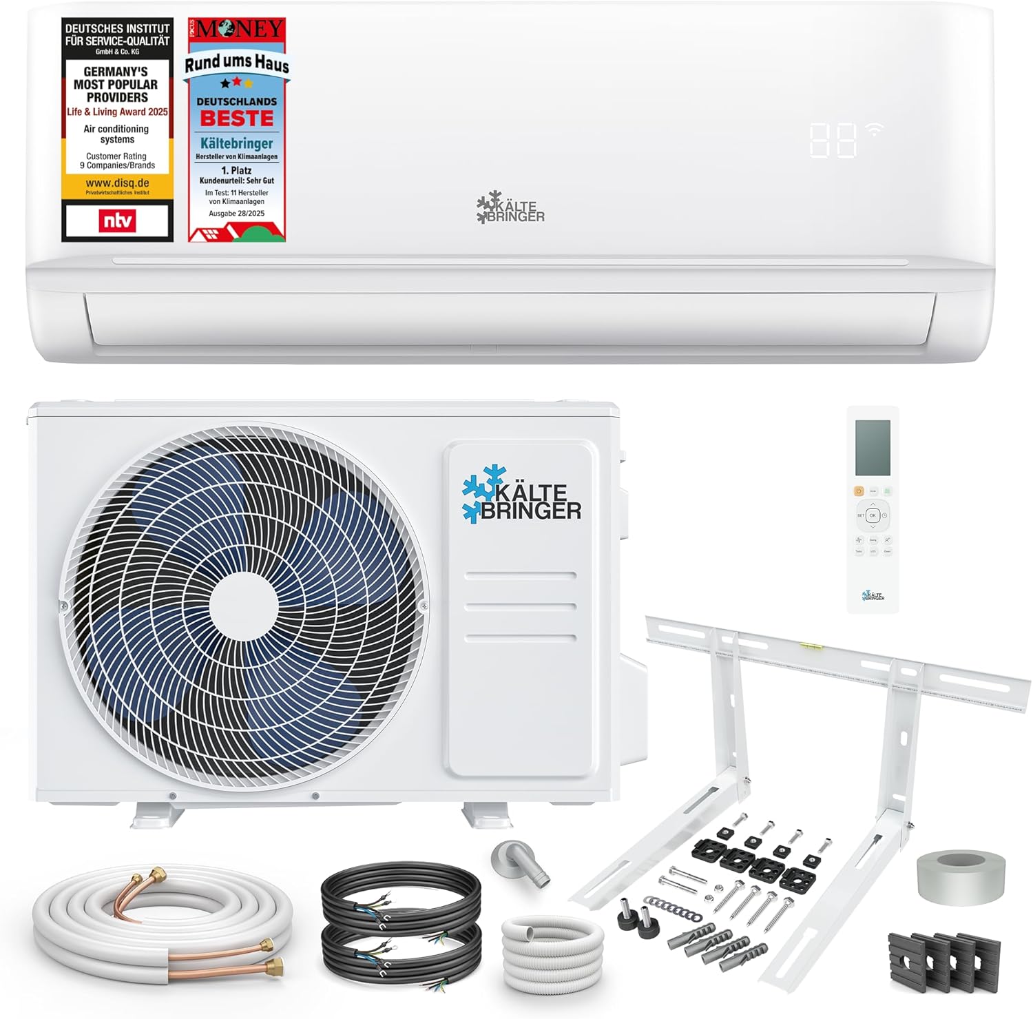Kältebringer Climatiseur Split - 12000 BTU - 3 5 kW - Avec fonction chauffage WiFi et App - très silencieux & économe en énergie avec support mural - Marque de qualité Allemande