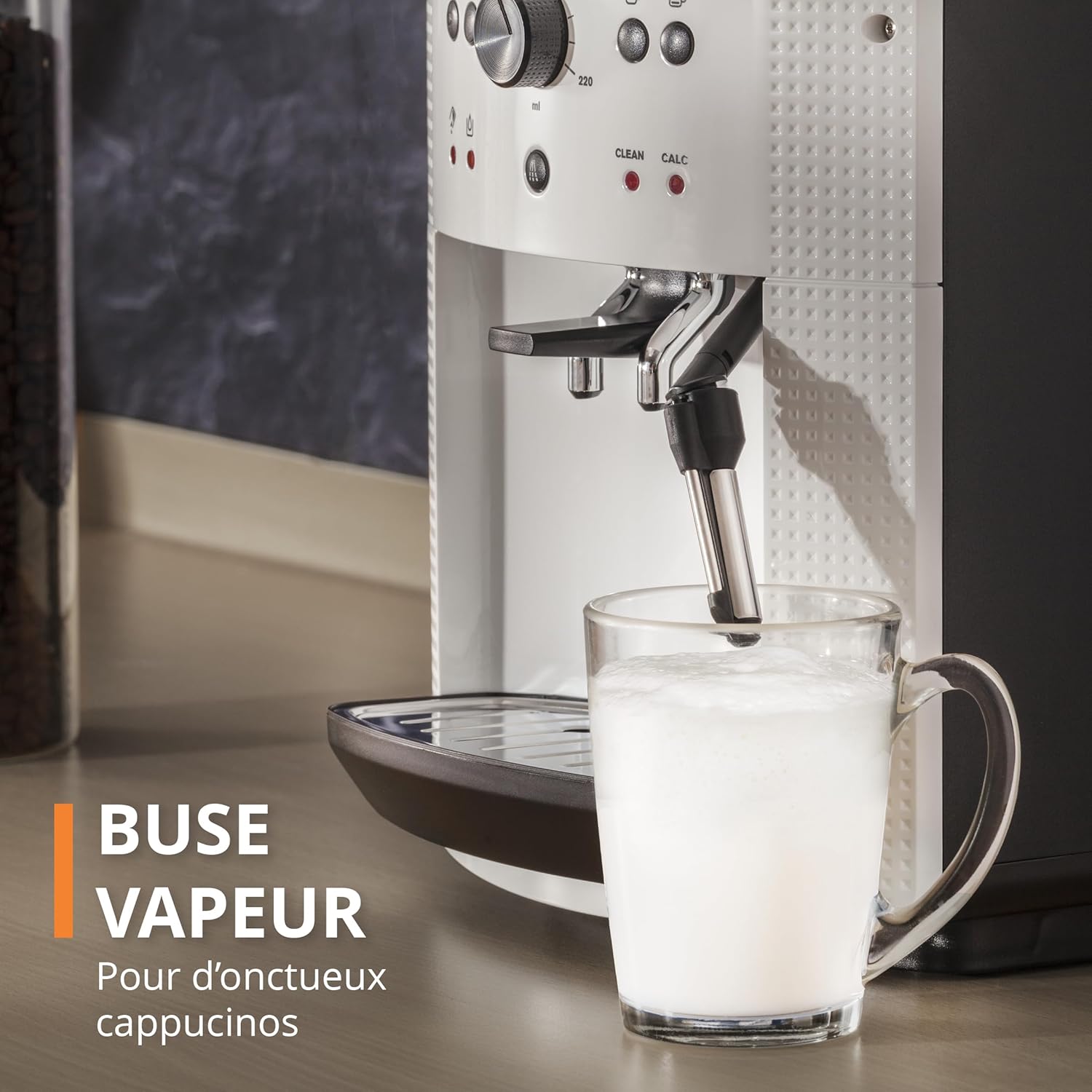 Machine caf grain,1,7 L,2 tasses en simultan,Nettoyage automatique,Buse vapeur pour Cappuccino,Cafetire espresso,Essential noire YY8125FD,Noir -