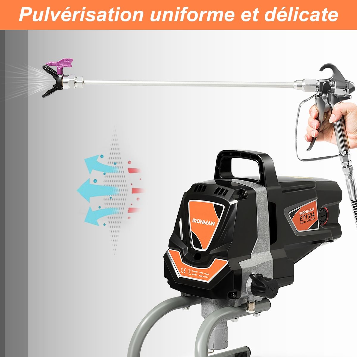 Systeme de Pulverisation de Peinture Haute Pression 3000PSI Fonctionnement en Courant fort 1,5 L/min -