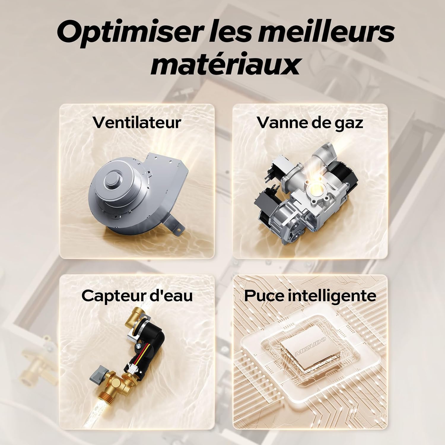 MIZUDO 11L Chauffe-Eau à Gaz Instantané Propane Indoor, avec indicateur LED pour Usage Domestique