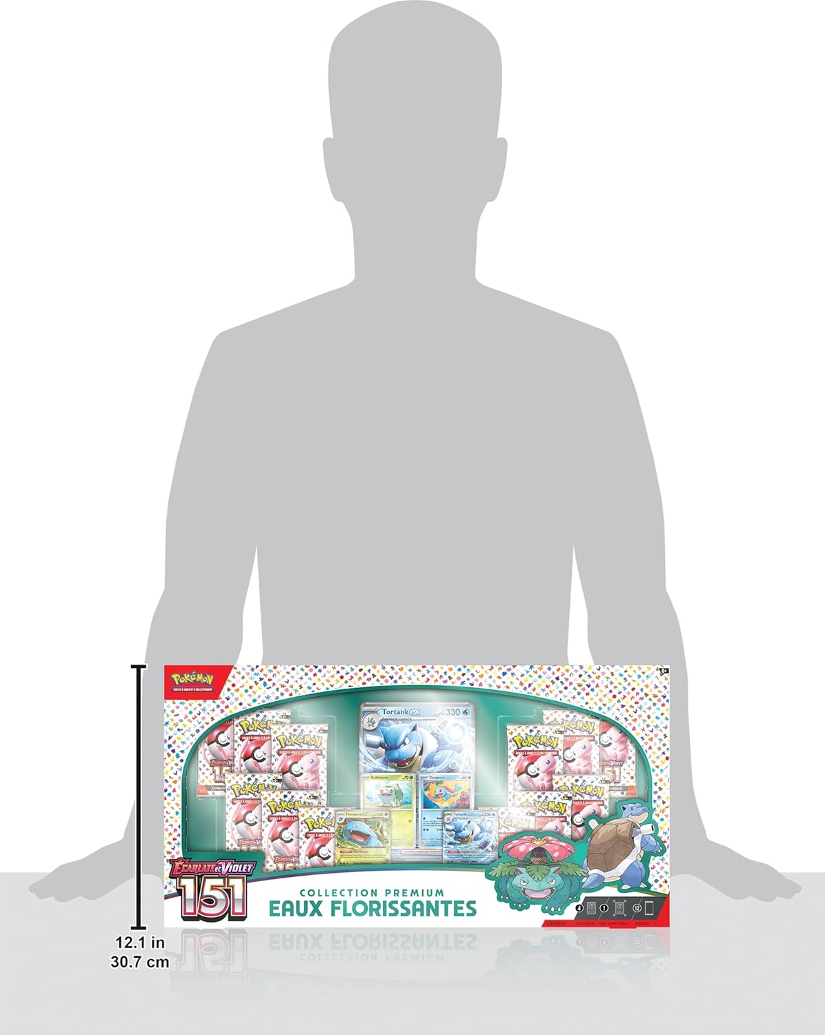 Pokémon: Collection Premium Eaux Florissantes du JCC Pokémon (4 Cartes Promo Brillantes 1 Carte Grand Format Brillante et 12 boosters)