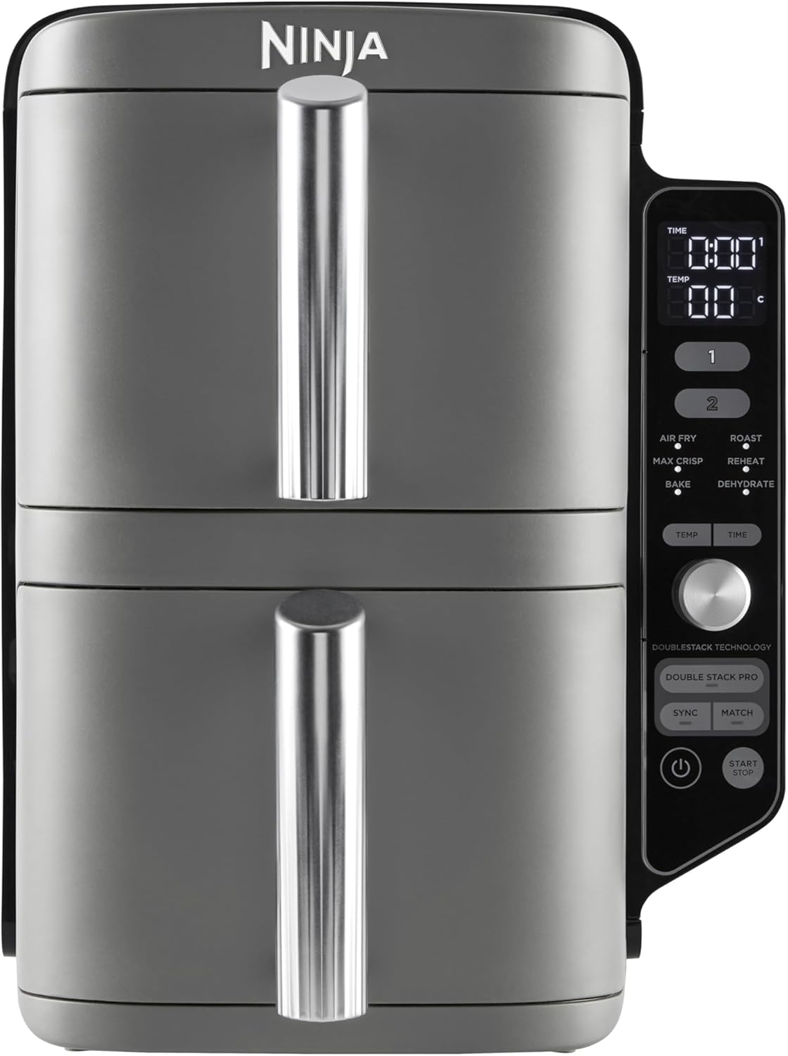 Foodi FlexDrawer Air Fryer,Dual Zone Avec Sparateur Amovible,Grand Tiroir de 10,4 L,7-en-1,Double Zone,Sans Huile,Pices Antiadhsives Compatibles Au Lave-Vaisselle,Noir AF500EU
