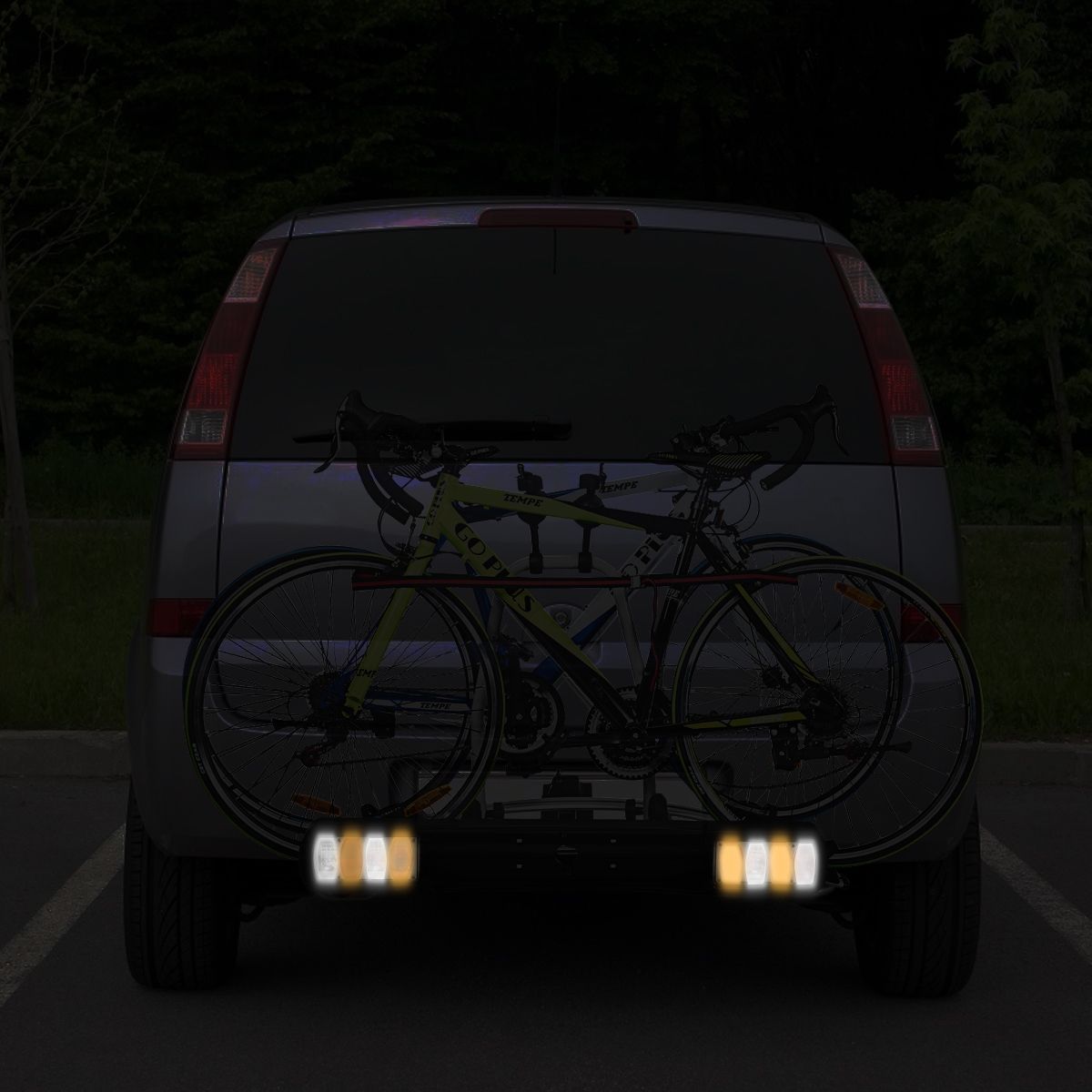 Porte-vélos pour Attelage sur SUV Berline Fourgon pour 2 Vélos Conception Intelligente de Basculement 113x72x63cm -