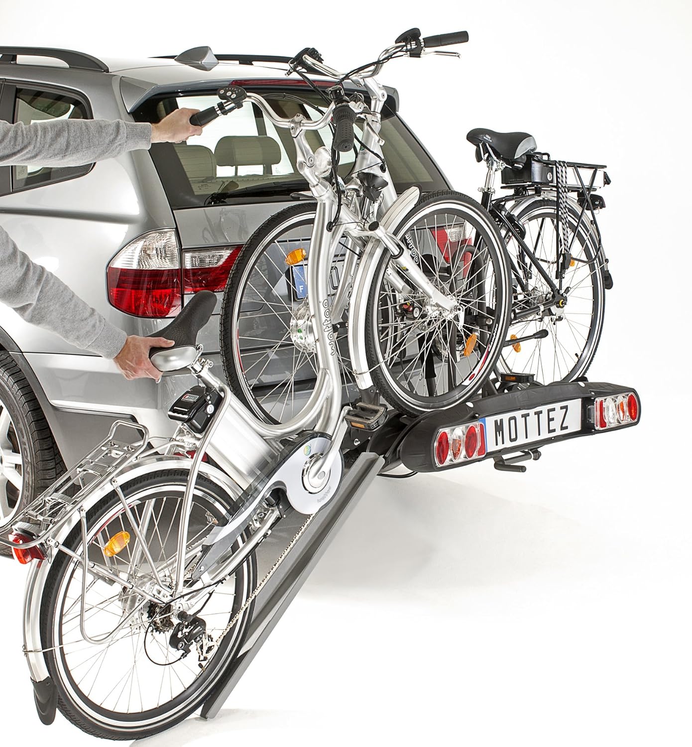Mottez A028P2 Porte-Vélos 2 Vélos Électrique Rabattable
