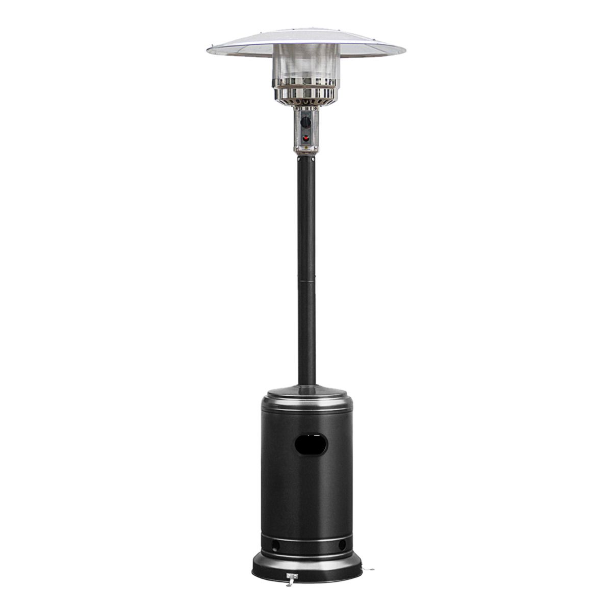 Parasol Chauffage Extrieur  Gaz 13KW Rflecteur 82cm avec Dispositif de Anti-basculement Tube 2 Roues Fluide 220cm Noir -