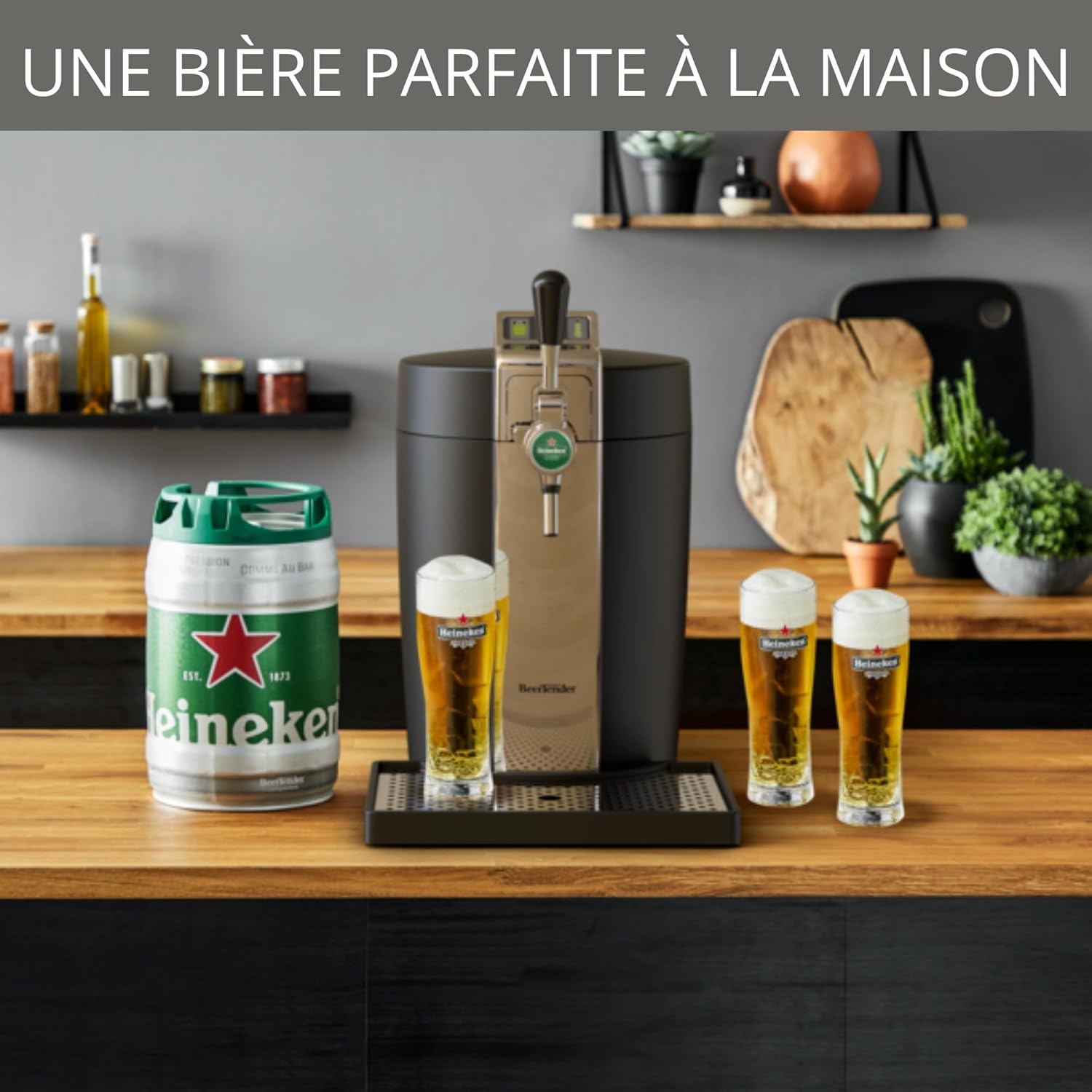 KRUPS BEERTENDER Machine à bière pression, Compatible avec les fûts de 5 L, Tireuse à bière, Pompe à bière, Indicateur température, Indicateur volume restant VB700800
