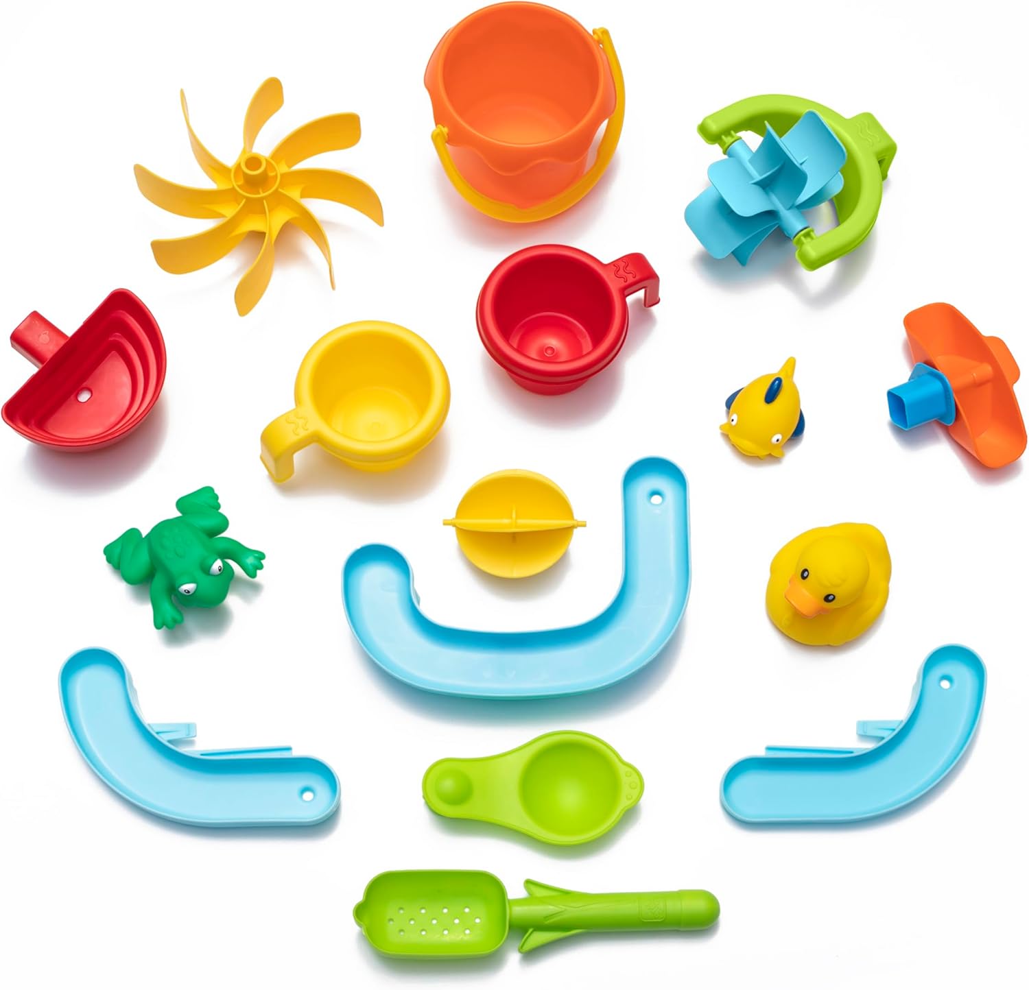 Rain Shower Splash Table d'eau avec 13 Accessoires - Bleu & Vert | Table Jeux d'eau | Table d’activité pour Le Jardin,Table Activité Eau | Table d'eau Extérieur