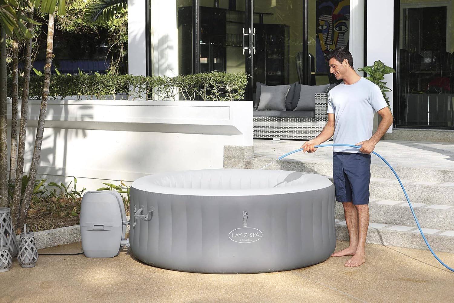 Lay-Z-Spa庐 67"x26"/1.70m x 66cm St.Lucia AirJet