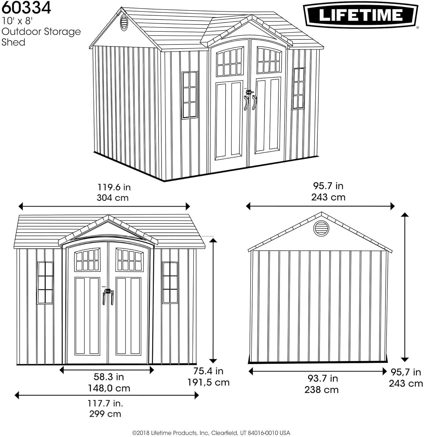 Abri de Jardin Tan 132,7 x 204,4 x 227,9 cm
