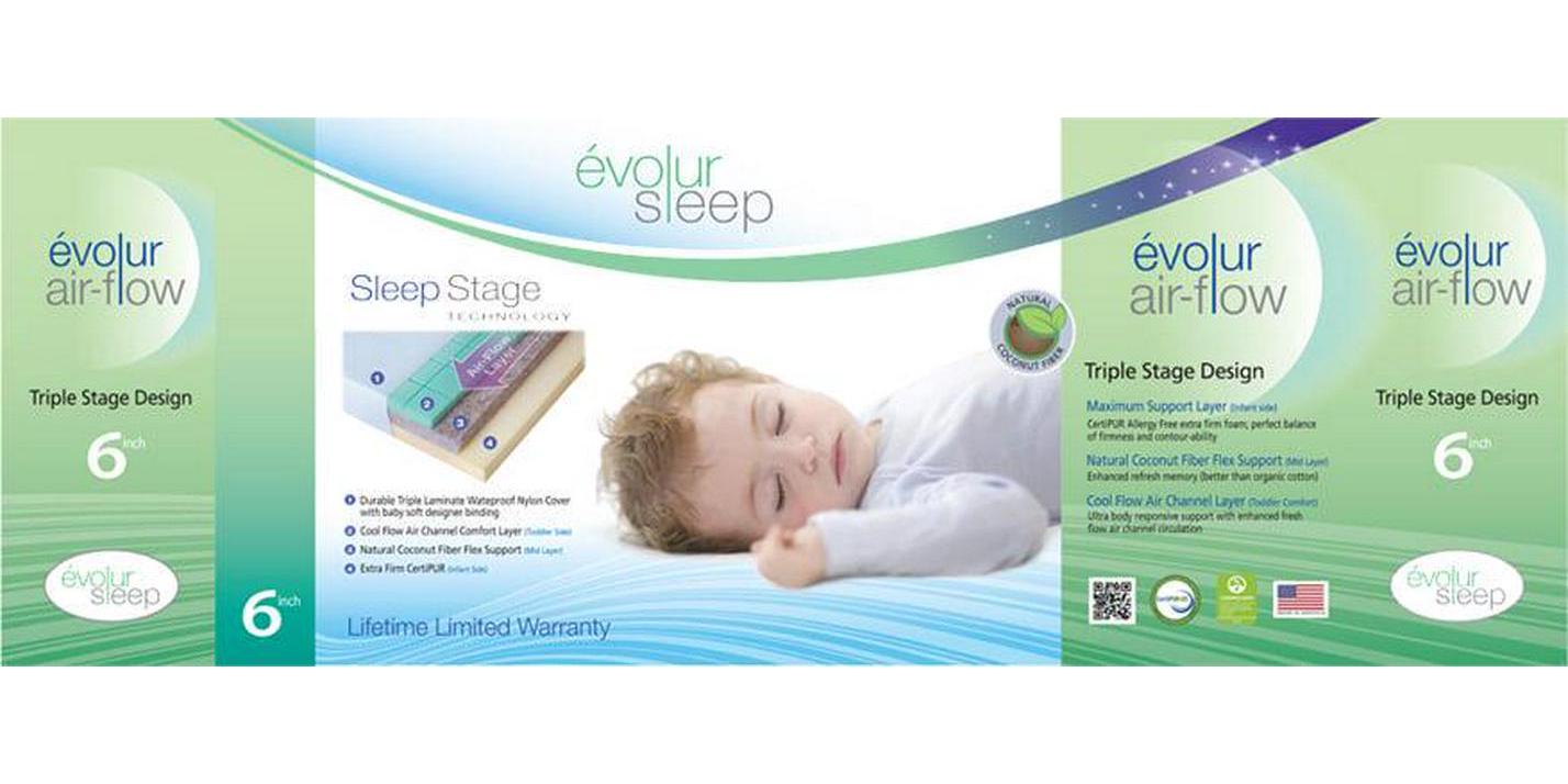 Evolur Sleep Triple Stage Air Flow Crib & Toddler Mattress